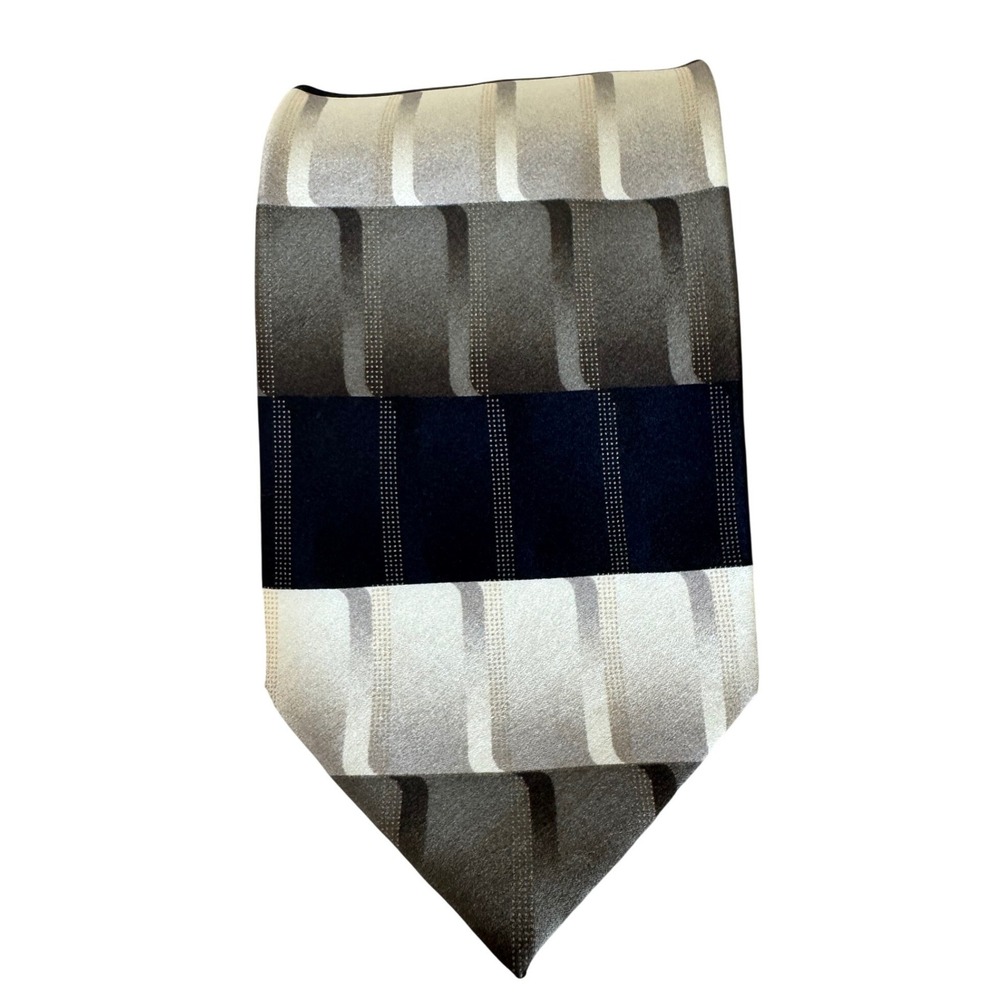 Brioni Silk Tie Brown/Black Striped
